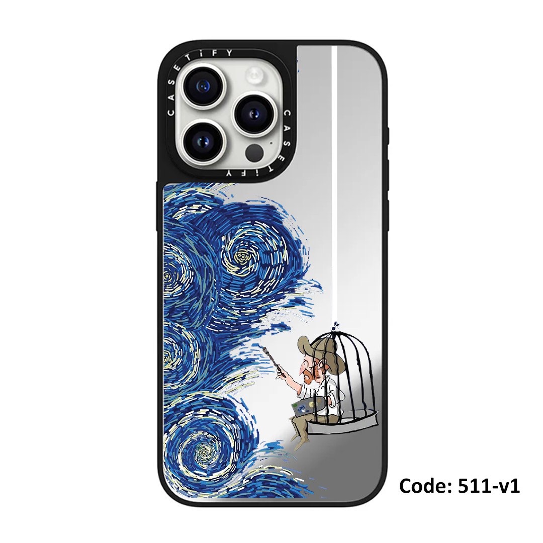 قاب گوشی سفارشی آینه ای ونگوگ آیفون,سامسونگ و شیائومی