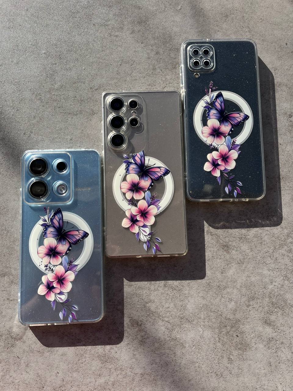 قاب گوشی شاین گل و پروانه آیفون،سامسونگ و شیائومی