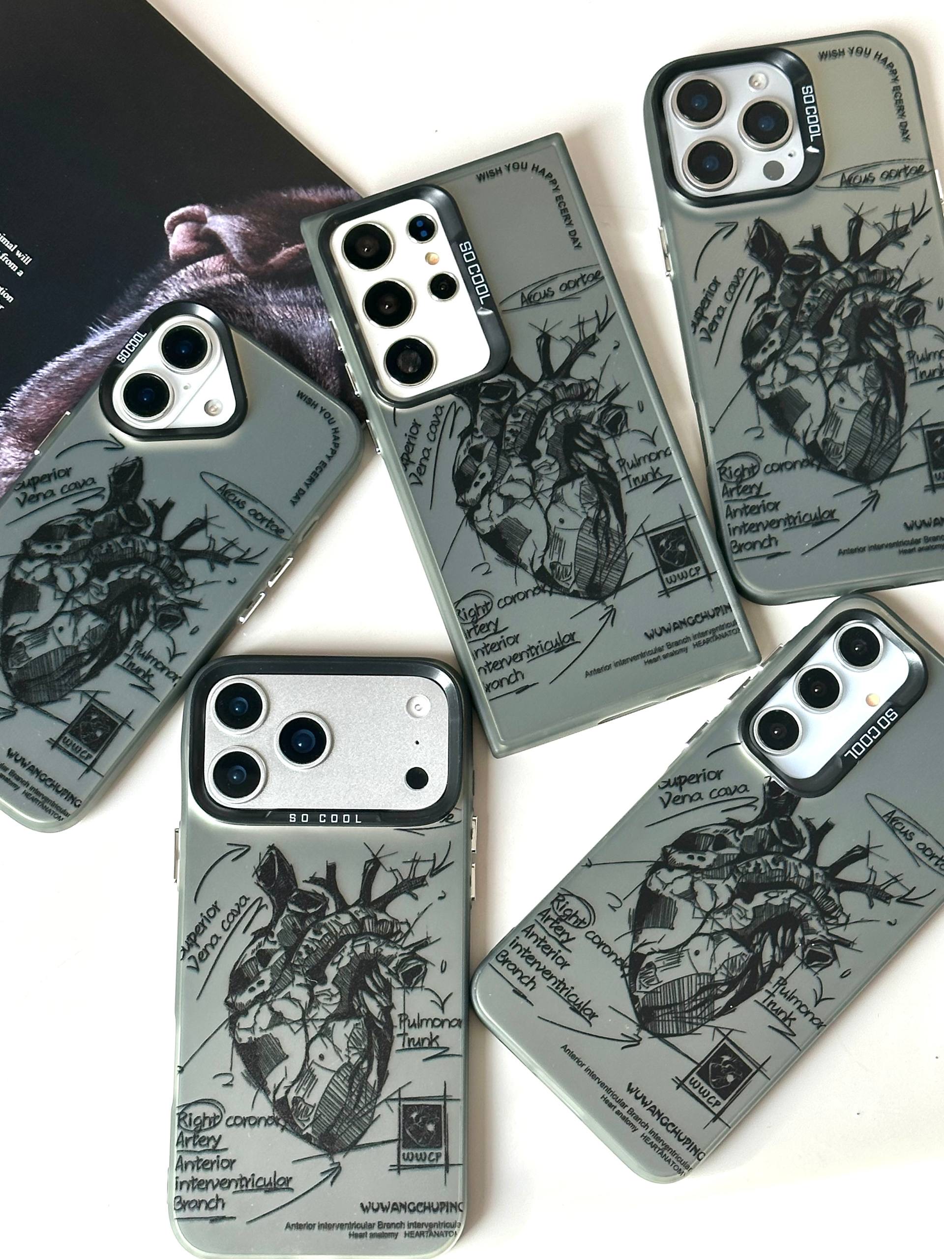 قاب گوشی آناتومی قلب آیفون,سامسونگ شیائومی