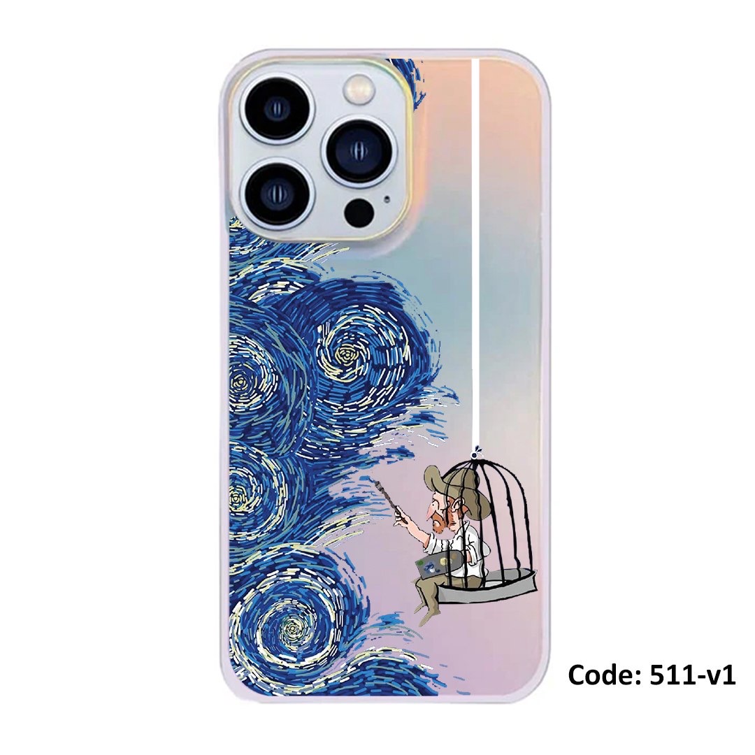 قاب سفارشی هولوگرامی ونگوگ آیفون,سامسونگ و شیائومی